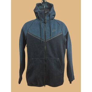 Nike Mens Full-Zip Hoodie Small Black & Blue With Hood